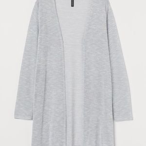 H&M Long-sleeved Cardigan in Light Gray Size: L